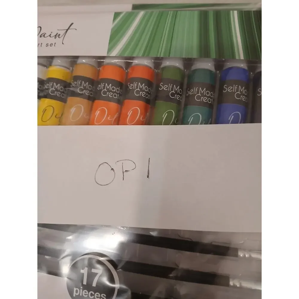 17 Pc Oil Paint Art Set w 4 Taklon Paint Brushes + Art Palette Value Professiona